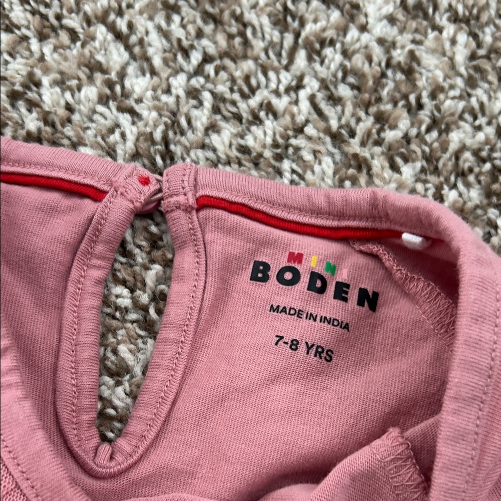 Mini Boden Girls' Pink Tulle Long-Sleeve Top with Reindeer Embroidery - Picture 3 of 5
